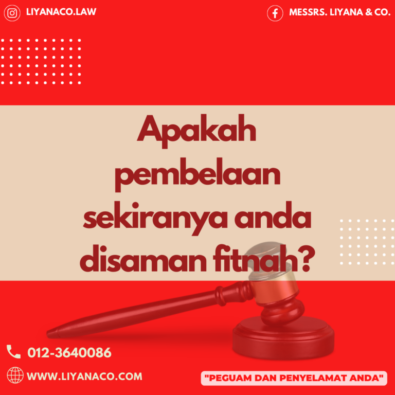 Apakah pembelaan sekiranya anda disaman fitnah?