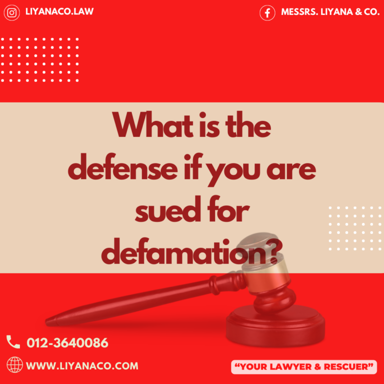 What is the defense if you are sued for defamation?