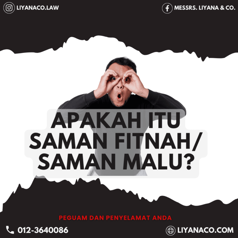 Apakah itu saman fitnah/saman malu?